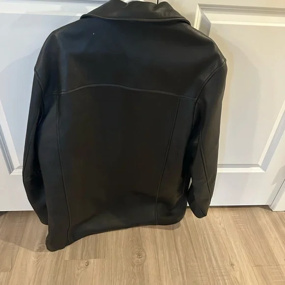 Alfani Men's Black Leather Coat Size Medium